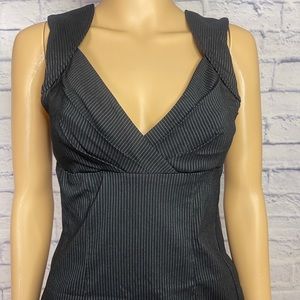 Black and white pinstripe dress